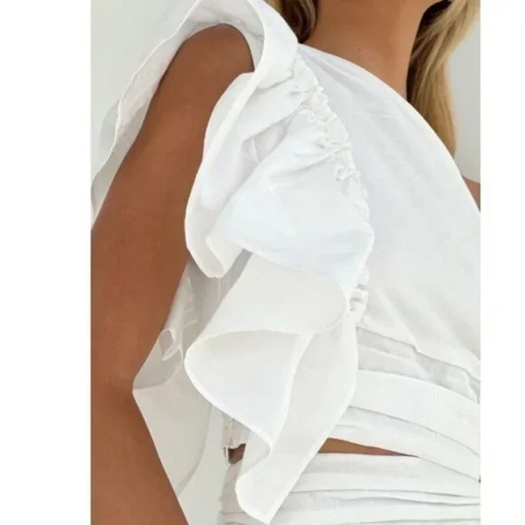 Vita Grace Resort One Shoulder Frill Top White NEW SOLD OUT ONLINE - Picture 3 of 8